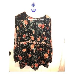 Floral long sleeve Forever21 Romper